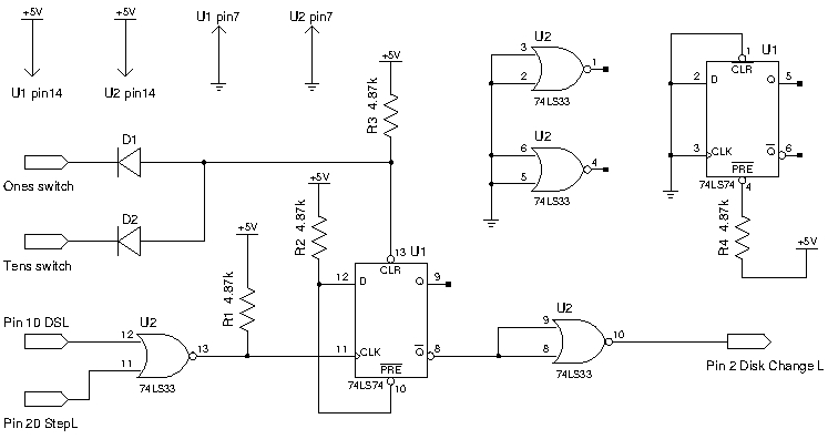 Figure 6 - Disk Change signal generation circuit schematic